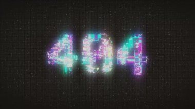 404 Error inscription on digital screen, glitch background. Pixel 404 text