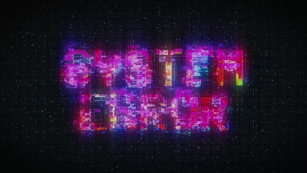 System Error Glitch Animation Distorted Text Noise Texture — Stockvideo