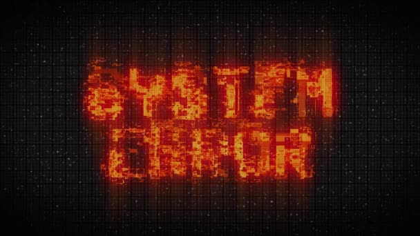 System Error Glitch Animation Distorted Text Noise Texture — Stok video