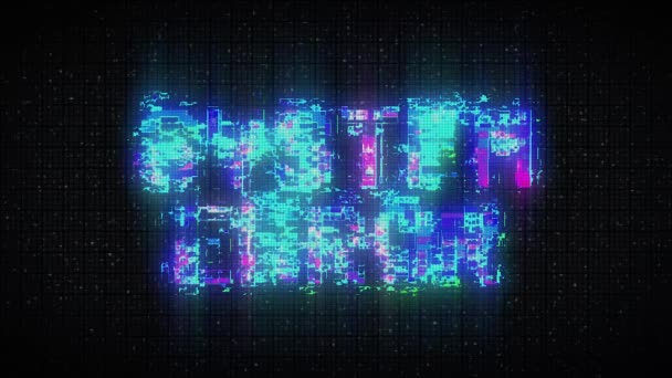 System Error Glitch Animation Distorted Text Noise Texture — Vídeo de Stock