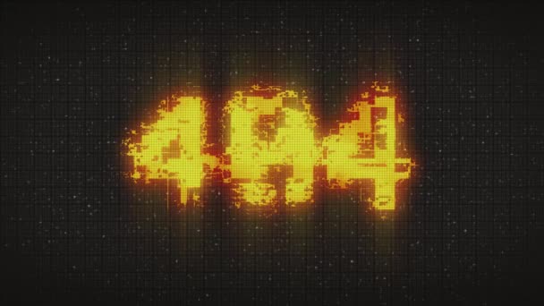 404 Error Inscription Digital Screen Glitch Background Pixel 404 Text — Stock Video