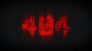 404 Error inscription on digital screen, glitch background. Pixel 404 text