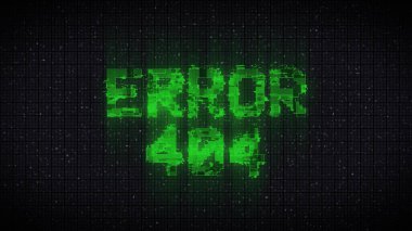 ERROR 404. Glitch Text. 404 Error inscription on digital screen