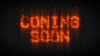 Coming soon text with glitch effect