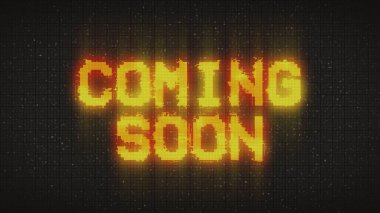 Coming soon text with glitch effect
