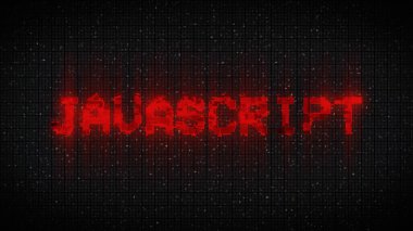 Glitch style cybernetic text JavaScript clipart