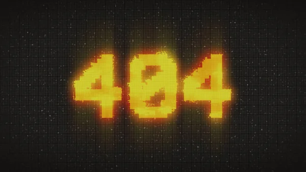 Dijital ekranda 404 Hata yazımı, arıza arkaplanı. Piksel 404 metni