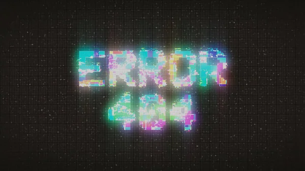ERROR 404. Glitch Text. 404 Error inscription on digital screen