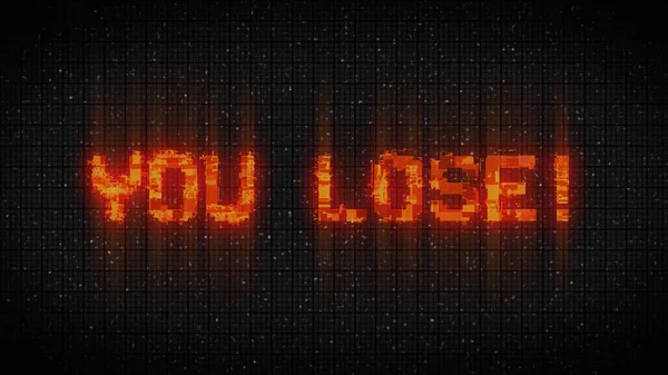 YOU LOSE! text with glitch background concept for video games screen