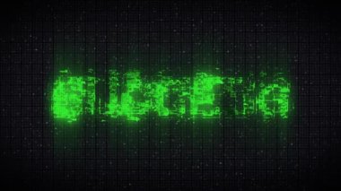 Eski bilgisayardaki SUCCESS metni vhs arıza paraziti gürültü ekran animasyonu