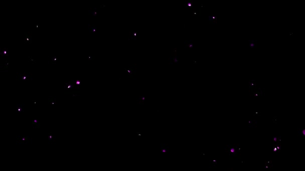 Pachet Explozii Violet Confetti Fundal Negru Verde Albastru Alb — Videoclip de stoc