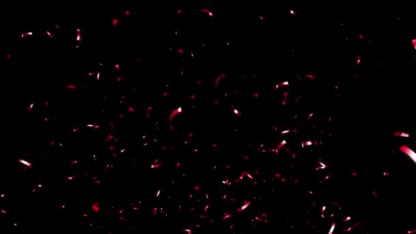 Red Confetti Falling Black Green Blue White Background — стоковое видео