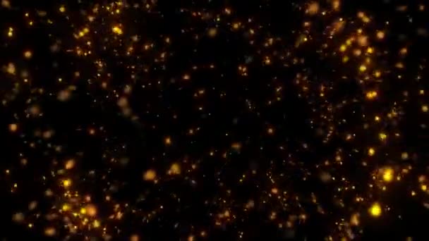 Goldene Schneeflocken Explodieren Auf Schwarzem Grünem Blauem Hintergrund — Stockvideo