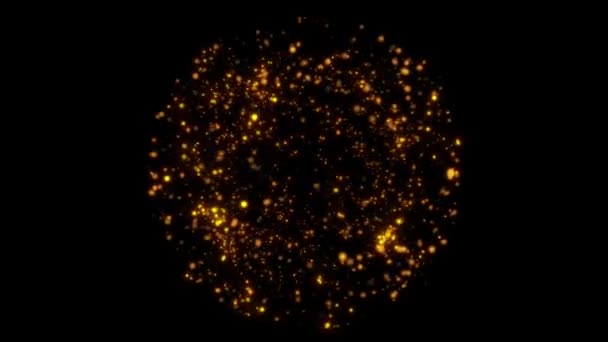 Golden Snow Flakes Explosion Black Green Blue Background — Stock Video
