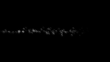 Yüzen hava kabarcıklarının animasyonu hızla beliriyor, 4k, döngü