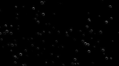 Yüzen hava kabarcıklarının animasyonu hızla beliriyor, 4k, döngü