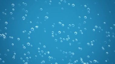 Kabarcıklar Yüksek Çözünürlük Arkaplanı Mavi Ekran 4k, Döngü Canlandırması