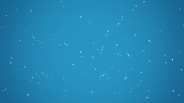 Yumuşak yüzen temiz baloncuklu mavi arkaplan, 4k, döngü canlandırması