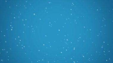 Yukarıdan oluşturulan sabun köpükleri mavi arka planda süzülüyor, 4k, döngü