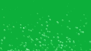 Uçan su kabarcıkları yeşil ekran hareket grafikleri, 4k, döngü