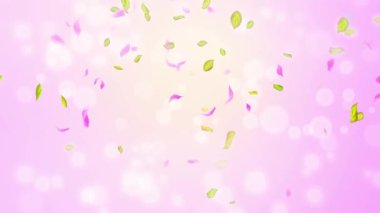 Bahar kiraz çiçeği yaprakları ve yaprakları, doğa gradyan tasarım elementi