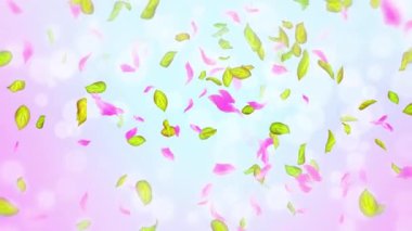 Bahar kiraz çiçeği yaprakları ve yaprakları, doğa gradyan tasarım elementi