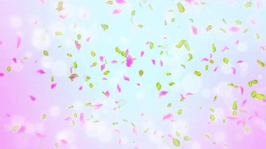 Bahar kiraz çiçeği yaprakları ve yaprakları, doğa gradyan tasarım elementi