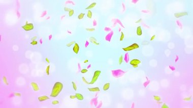 Bahar kiraz çiçeği yaprakları ve yaprakları, doğa gradyan tasarım elementi