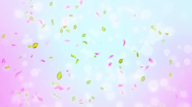 Bahar kiraz çiçeği yaprakları ve yaprakları, doğa gradyan tasarım elementi