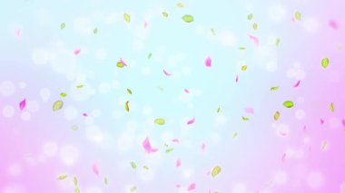 Bahar kiraz çiçeği yaprakları ve yaprakları, doğa gradyan tasarım elementi