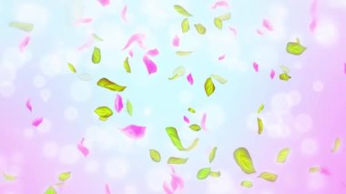 Bahar kiraz çiçeği yaprakları ve yaprakları, doğa gradyan tasarım elementi