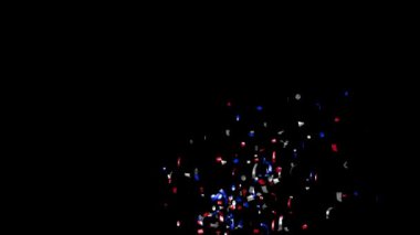 Matte Channel ile mavi, kırmızı ve beyaz konfeti patlaması