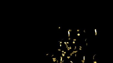 Luma Matte Channel ile Siyah, Yeşil Ekranda Altın Konfeti Patlamaları Paketi.