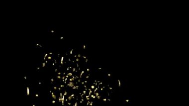 Luma Matte Channel ile Siyah, Yeşil Ekranda Altın Konfeti Patlamaları Paketi.