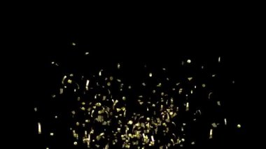 Luma Matte Channel ile Siyah, Yeşil Ekranda Altın Konfeti Patlamaları Paketi.