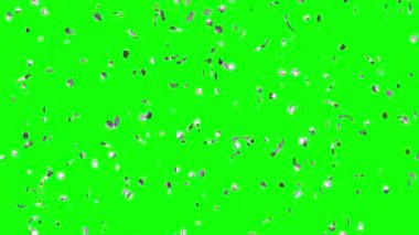 Yeşil Ekran 'a düşen Gümüş Konfetileri