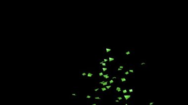 Yeşil konfeti patlaması Siyah, Mavi ekran ve Matte Kanalı
