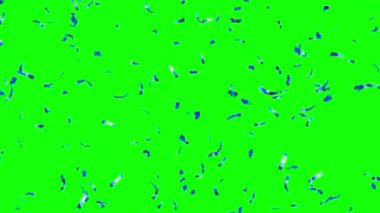 Yeşil Ekran 'a düşen mavi konfeti