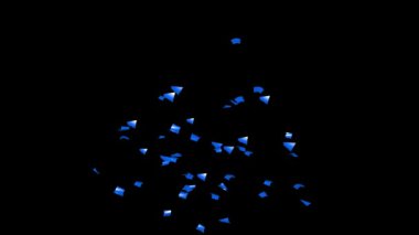 Mavi konfeti patlaması Siyah, Yeşil ekran ve Matte Kanalı