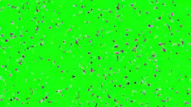 Yeşil Ekran 'a düşen Mor Döngü konfetisi
