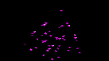 Mor Konfeti Patlamaları Siyah, Yeşil Ekran ve Matte Kanalı