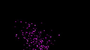 Mor Konfeti Patlamaları Siyah, Yeşil Ekran ve Matte Kanalı