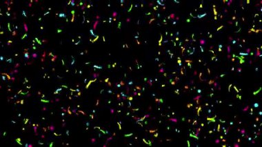 Matte Channel ile siyah arkaplanda konfeti düşüyor