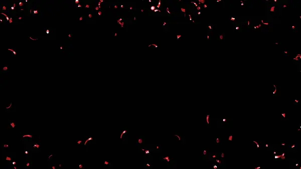 Kara Arkaplan 'a kırmızı konfeti düşüyor.