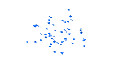 Mavi konfeti patlaması. Konfeti, alfa kanalında süsleme