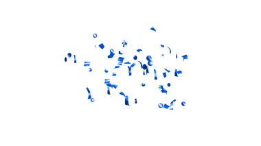 Mavi konfeti patlaması. Konfeti, alfa kanalında süsleme