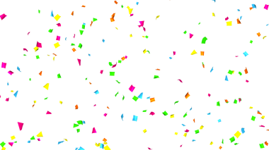 Alfa Kanalı 'na çok renkli konfeti düşmesi. Uçan Noel süsleri. 