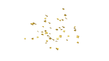 Altın renkli konfeti Alfa kanalında patladı.