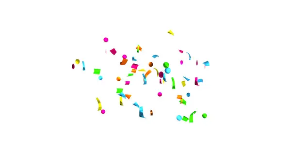 stock image Explosion of multi-colored confetti. Confetti, tinsel on a white background