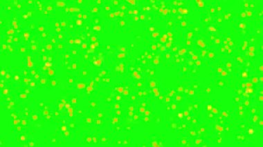 Altın parıltılı parçacıkları döngüye sok. Düşen sim parçacıkları yeşil, beyaz Geri Gruplandırma